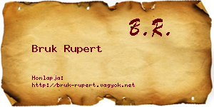 Bruk Rupert névjegykártya